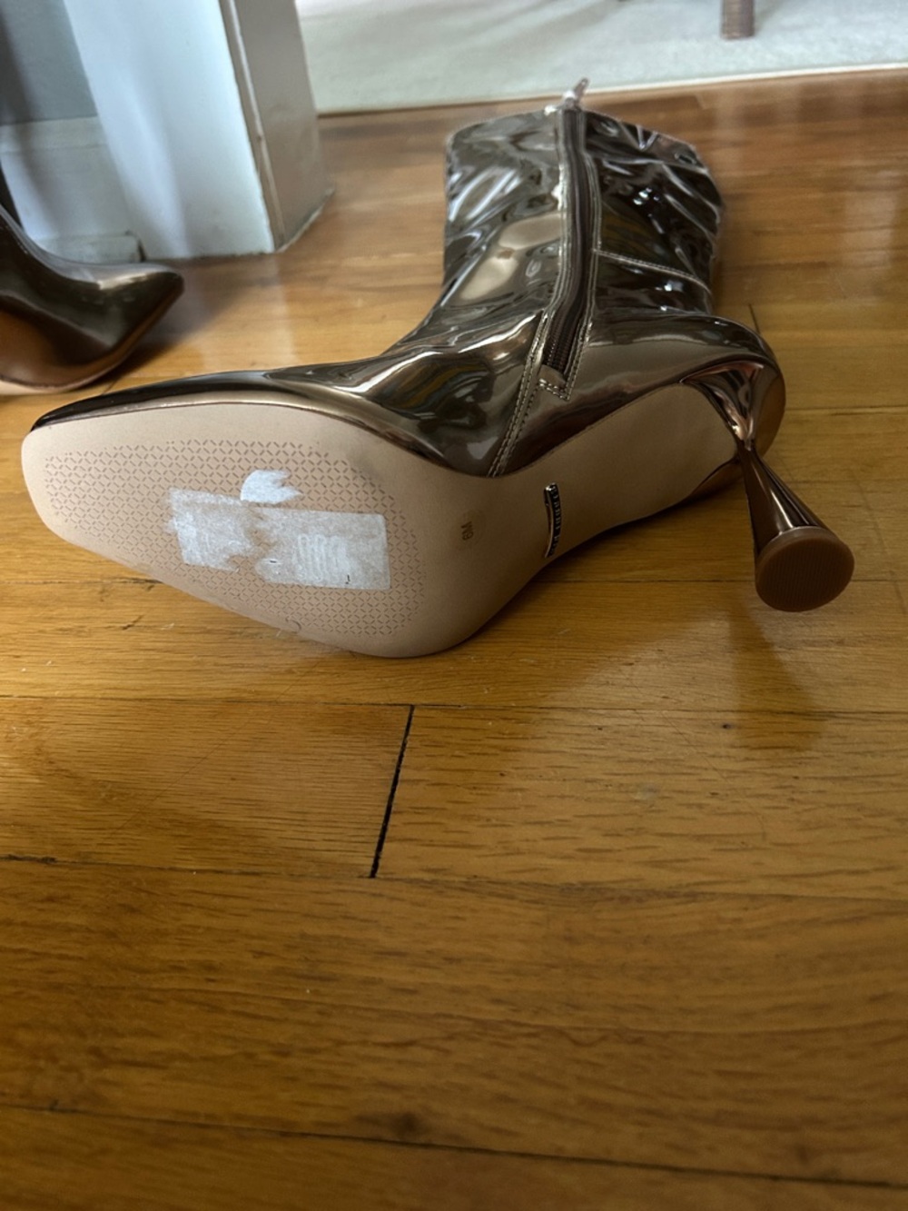 Gianni Bini metallic mirror bronze cone heel boots size 6 - Picture 7 of 8